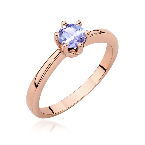 Pierścionek W0563 z tanzanitem 0,50ct różowe złoto