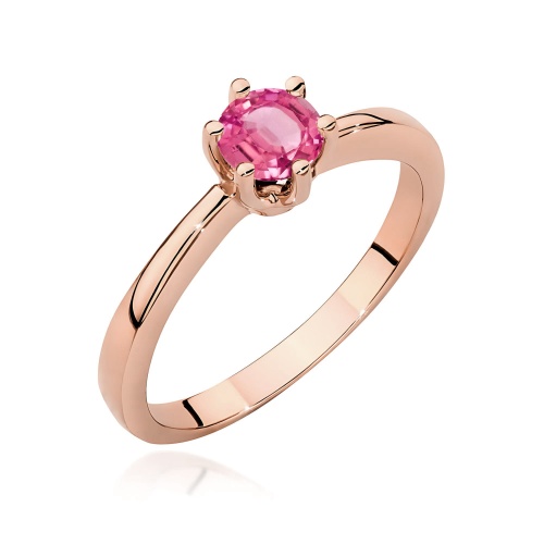 Prsteň W0563 Topás Ružový 0,60ct Ružové zlato