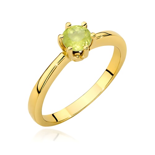 Pierścionek W0563 oliwin 0,60ct żółte złoto