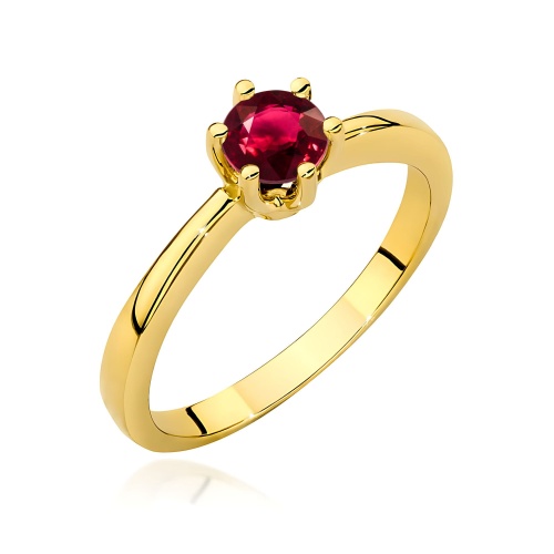 Pierścionek W0563 rubin 0,60ct żółte złoto