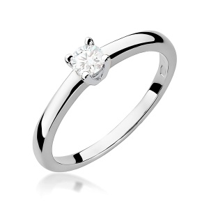 Pierścionek W0292 Diament Laboratoryjny 0,20ct białe złoto