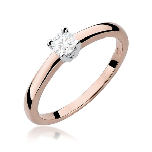 Pierścionek W0292 Diament Laboratoryjny 0,25ct różowe złoto