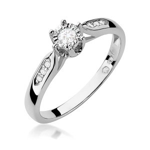 Pierścionek W0328 Diament 0,08ct białe złoto