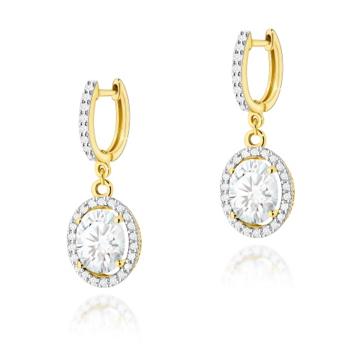 Kolczyki K0080 Diament Laboratoryjny 2 x 2,00ct żółte złoto