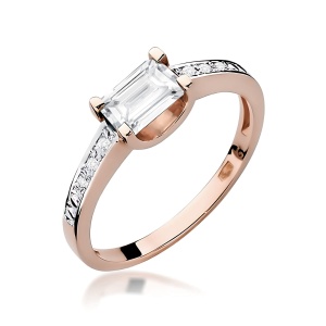 Pierścionek W0105 Diament Laboratoryjny 0,60ct różowe złoto