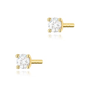 Kolczyki K0066 Diament 2 x 0,04ct żółte złoto