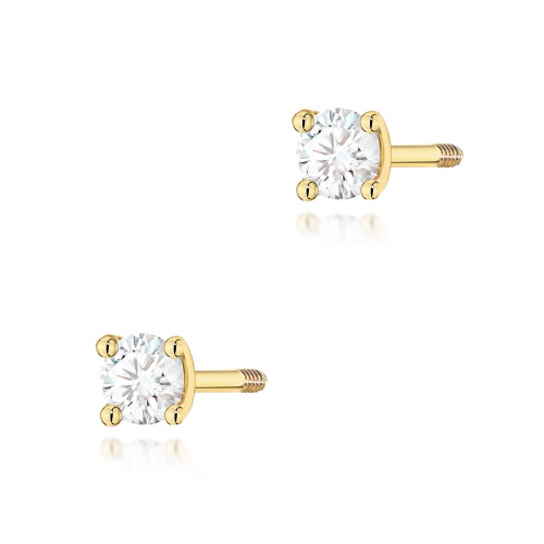 Boucles d’oreilles K0066 Diamant 2 x 0,04ct Or jaune Clou vissé