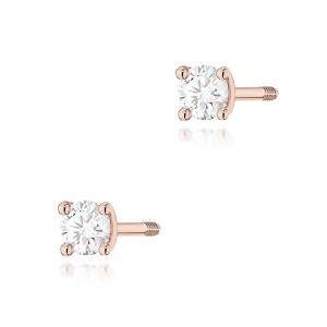 Kolczyki K0066 Diament 2 x 0,04ct różowe złoto sztyft zakręcany