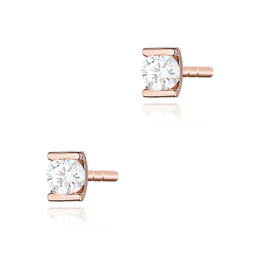 Kolczyki K0055 Diament 2 x 0,04ct różowe złoto