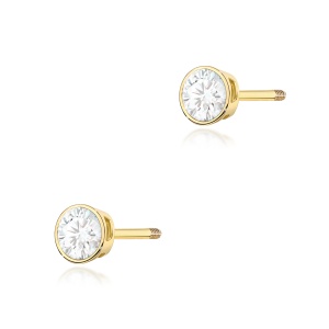 Kolczyki K0067 Diament 2 x 0,10ct żółte złoto sztyft zakręcany