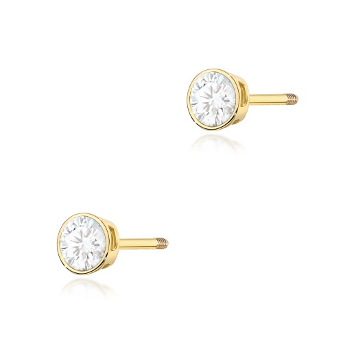 Boucles d’oreilles K0067 Diamant 2 x 0,10ct Or jaune Clou vissé