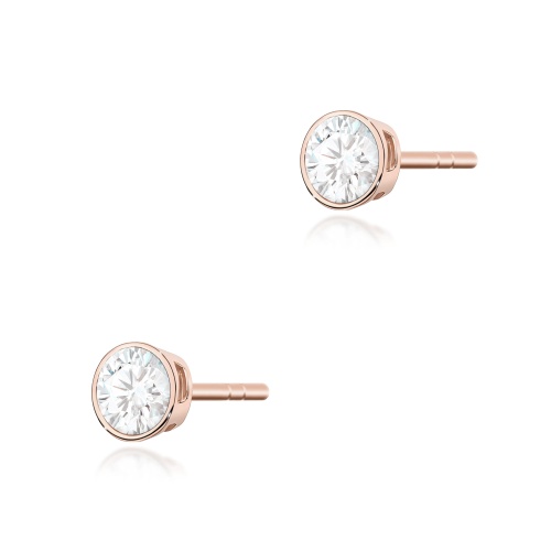 Kolczyki K0067 Diament 2 x 0,10ct różowe złoto