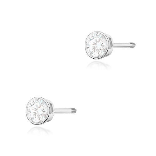 Ohrringe K0067 Diamant 2 x 0,10ct Weißgold Schraubstecker