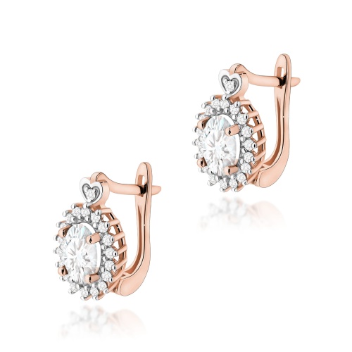 Boucles d’oreilles K0312 Diamant de laboratoire 2 x 0,40ct Or rose