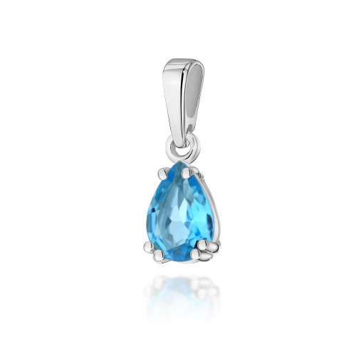 Pendentif Z006 Topaze  Swiss 0,90ct Or blanc