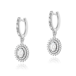 Kolczyki K0303 Diament Laboratoryjny 2 x 0,40ct białe złoto