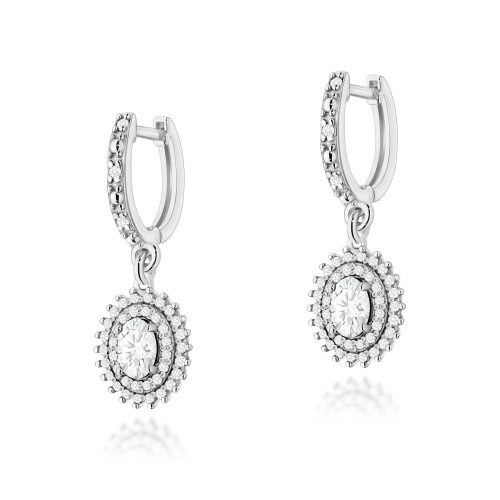 Kolczyki K0303 Diament Laboratoryjny 2 x 0,40ct białe złoto