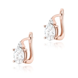 Kolczyki K0308 Diament Laboratoryjny 2 x 0,70ct różowe złoto