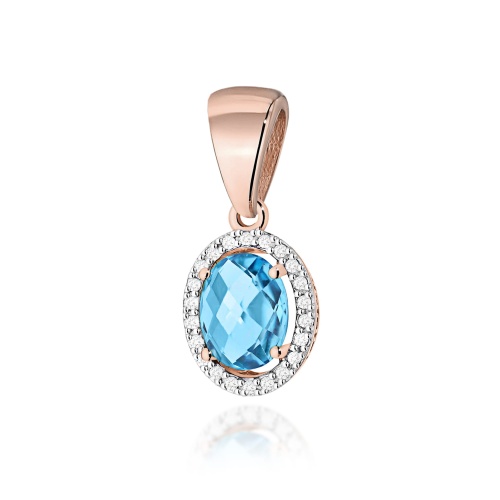 Pendentif Z0080 Topaze  Swiss 1,70ct Or rose