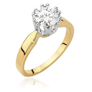 Pierścionek W0541 Diament 1,00ct żółte złoto