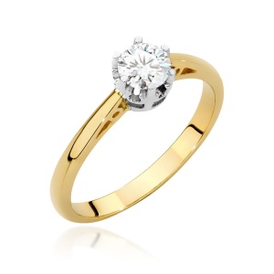 Pierścionek W0542 Diament Laboratoryjny 0,40ct żółte złoto