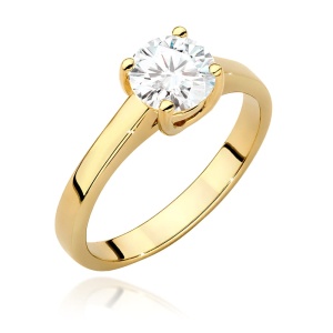 Pierścionek W0544 Diament Laboratoryjny 1,00ct żółte złoto