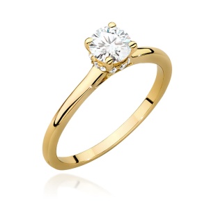 Pierścionek W0547 Diament Laboratoryjny 0,50ct żółte złoto