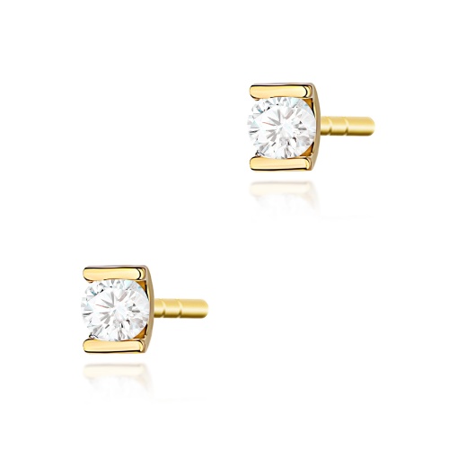 Boucles d’oreilles K0055 Diamant 2 x 0,04ct Or jaune