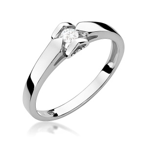 Pierścionek W0320 Diament 0,04ct białe złoto
