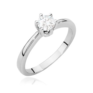 Pierścionek W0482 Diament Laboratoryjny 0,40ct białe złoto