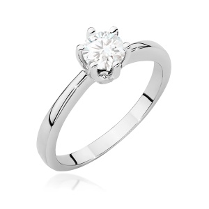 Pierścionek W0482 Diament Laboratoryjny 0,50ct białe złoto