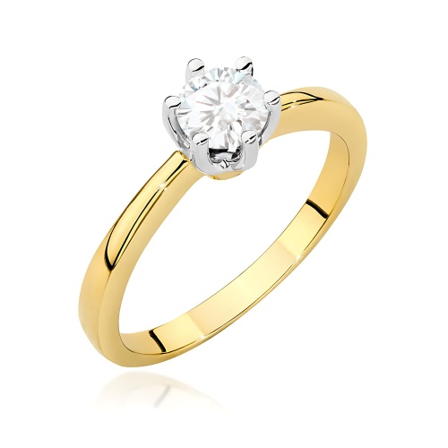 Prsten W0482 Laboratorní diamant 0,50ct Žluté zlato