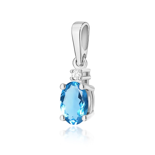 Pendentif Z0001 Topaze  Swiss 0,50ct Or blanc