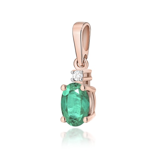 Pendentif Z0001 Émeraude 0,40ct Or rose