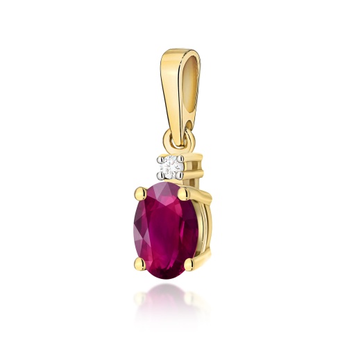 Zawieszka Z0001 Rodolit 0,50ct żółte złoto