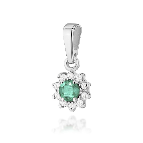Pendentif Z0185 Émeraude 0,15ct Or blanc