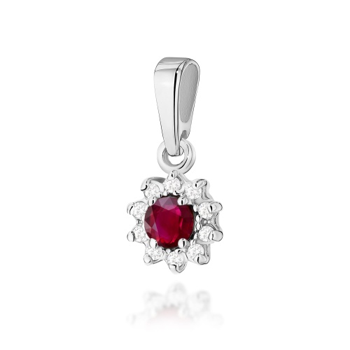 Pendentif Z0185 Rubis 0,15ct Or blanc