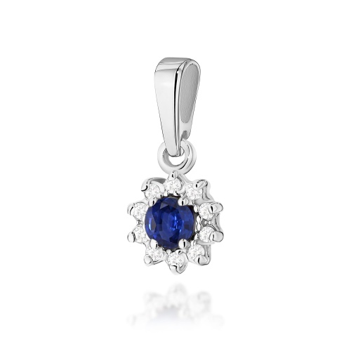 Pendentif Z0185 Saphir 0,15ct Or blanc