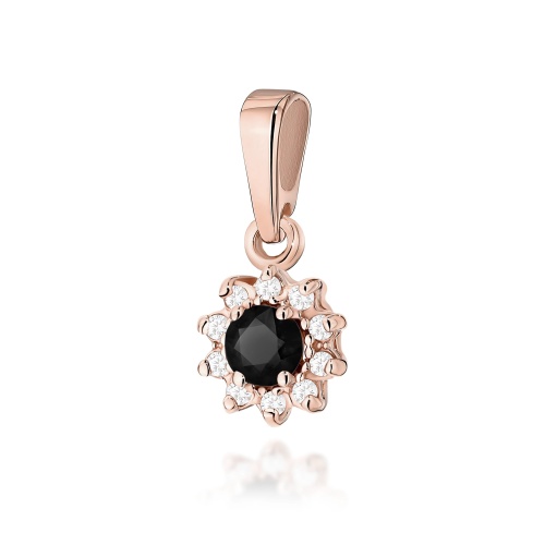 Pendentif Z0185 Diamant noir 0,12ct Or rose