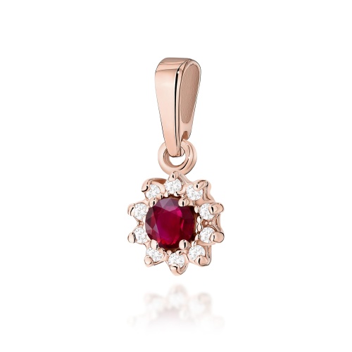 Pendentif Z0185 Rubis 0,15ct Or rose