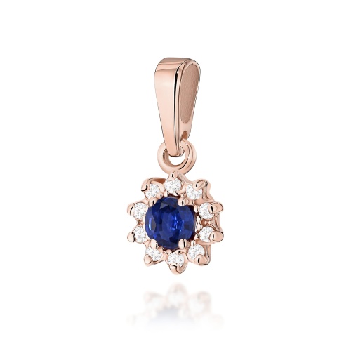 Pendentif Z0185 Saphir 0,15ct Or rose