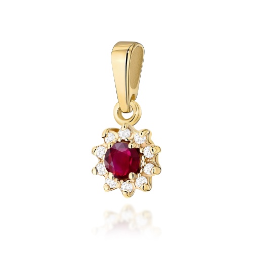 Pendentif Z0185 Rubis 0,15ct Or jaune