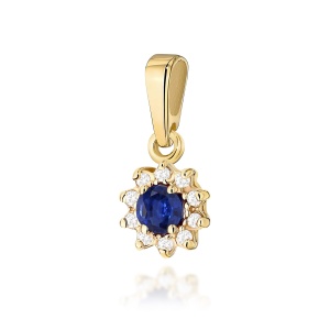 Zawieszka Z0185 Szafir 0,15ct żółte złoto