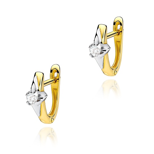 Boucles d’oreilles K0088 Diamant 2 x 0,10ct Or jaune