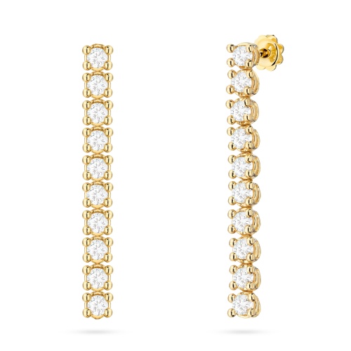 Boucles d’oreilles K0330 avec diamants Or jaune