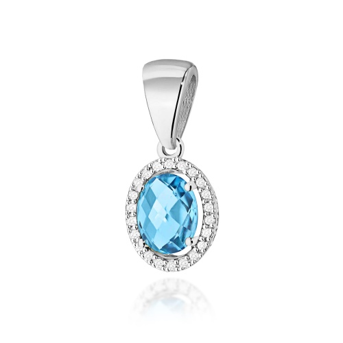 Pendentif Z0080 Topaze  Swiss 1,70ct Or blanc