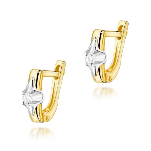 Boucles d’oreilles K0088 Diamant 2 x 0,04ct Or jaune