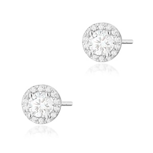 Kolczyki K0509 Biały Szafir 2 x 0,60ct białe złoto