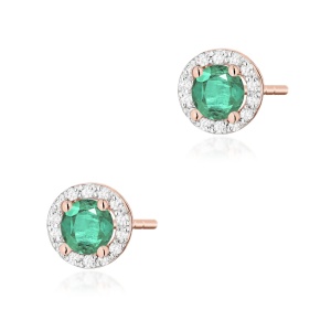 Kolczyki K0509 Szmaragd 2 x 0,50ct różowe złoto