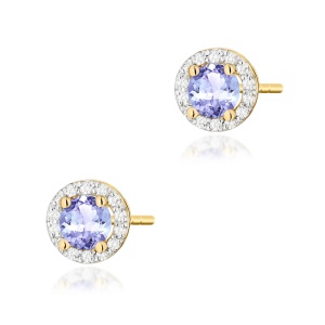 Kolczyki K0509 Tanzanit 2 x 0,50ct żółte złoto